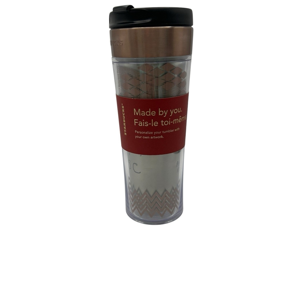STARBUCKS‎ Rose Gold Holiday Create Your Own Grande Acrylic TUMBLER 16 Oz